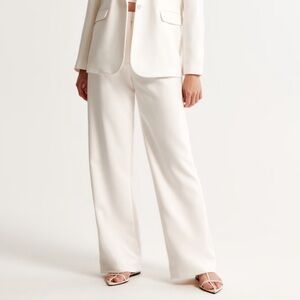 Abercrombie & Fitch White Wide Leg Pantsuit